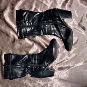 Black Leather Women's Boots